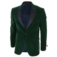 Men's Green Velvet Tux Blazer Satin Lapels Dinner Wedding Prom Black Tie