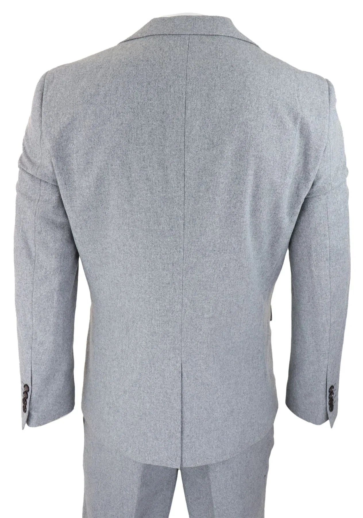 Mens Wool 3 Piece Grey Suit Double Breasted Waistcoat Wedding Party Vintage 1920s