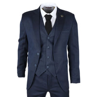IM07 - Men's 3 Piece Navy Blue Classic Suit