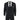 IM1 Men's Classic Black Plain Tailored Fit 3-Piece Suit