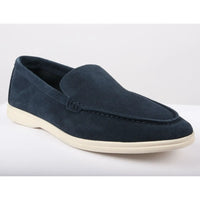Men's Suede Navy Slip On Comfort Fit Loafers