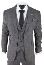 Men's Grey Glen Check 3 Piece Suit