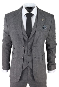 Men's Grey Glen Check 3 Piece Suit