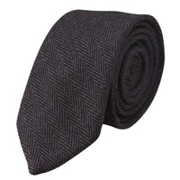 Men's Tweed Plum Herringbone Tie & Pocket Square Set
