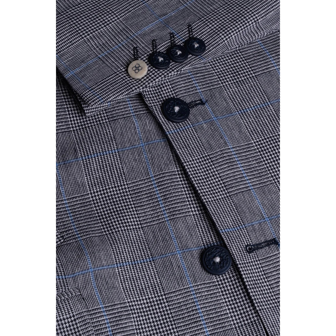 Arriga - Men's Grey Blue Check Blazer