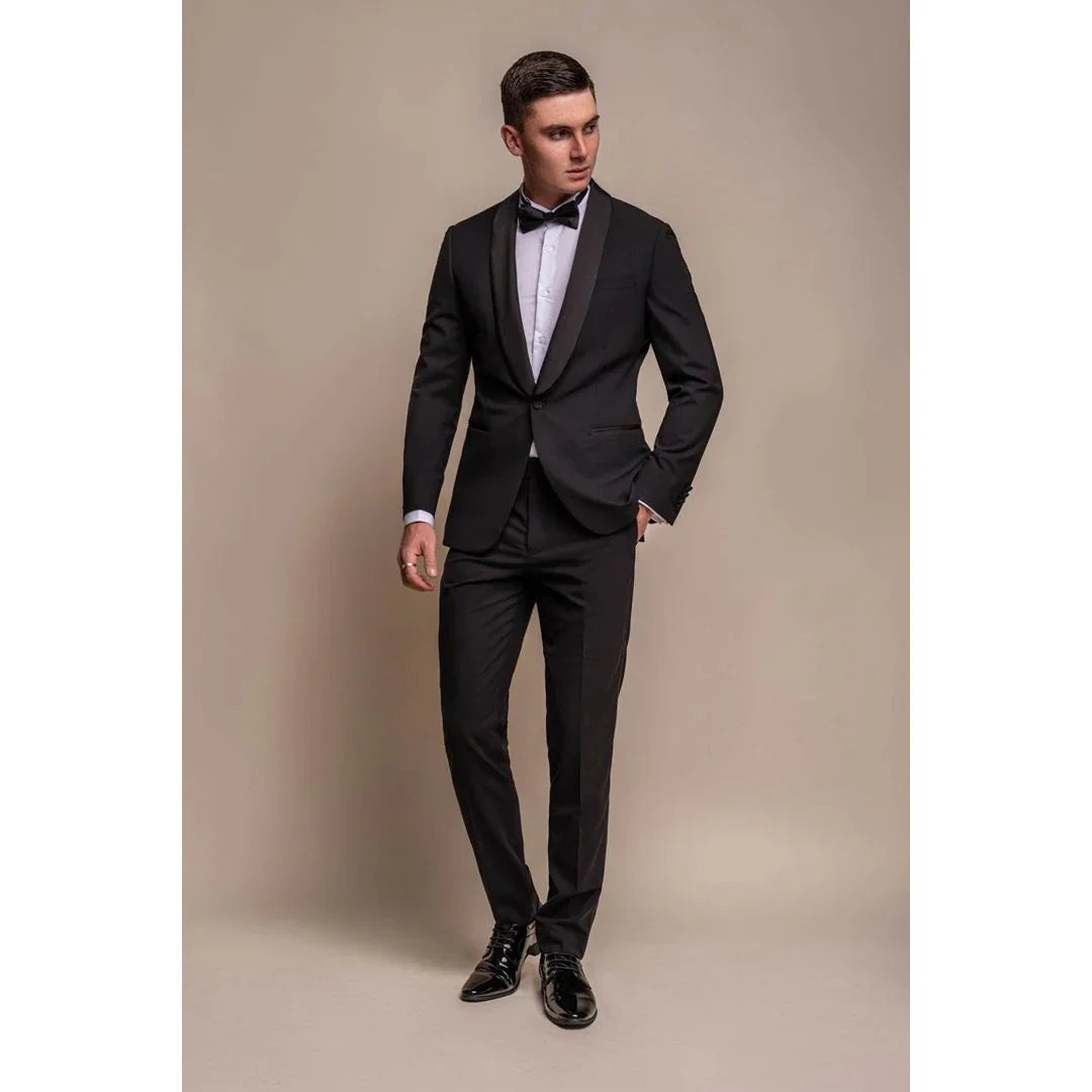 Aspen - Men's Plain Black Tuxedo Blazer