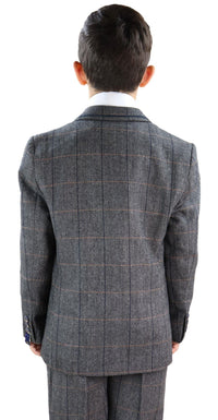 Boys Grey Tweed 3 Piece Peaky Blinders Suit Albert - Wedding Suit