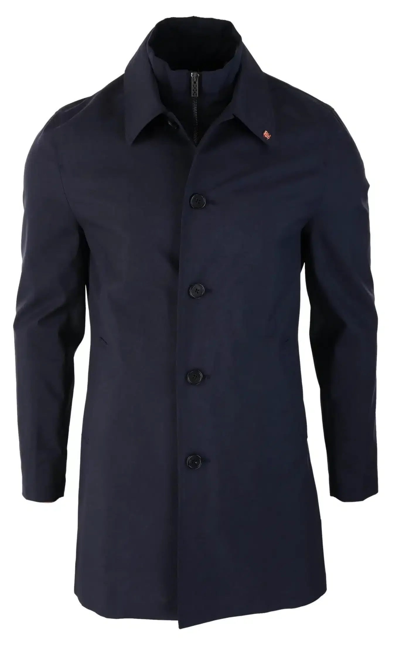 Mens Brando Navy Overcoat