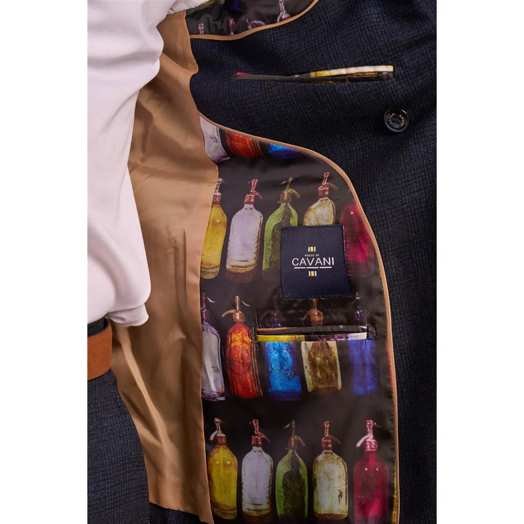 Caridi - Men's 2 Piece Navy Blue Double Breasted Suit