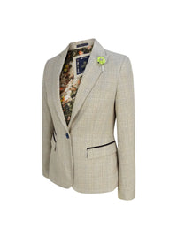Ladies Tweed Cream Blazer