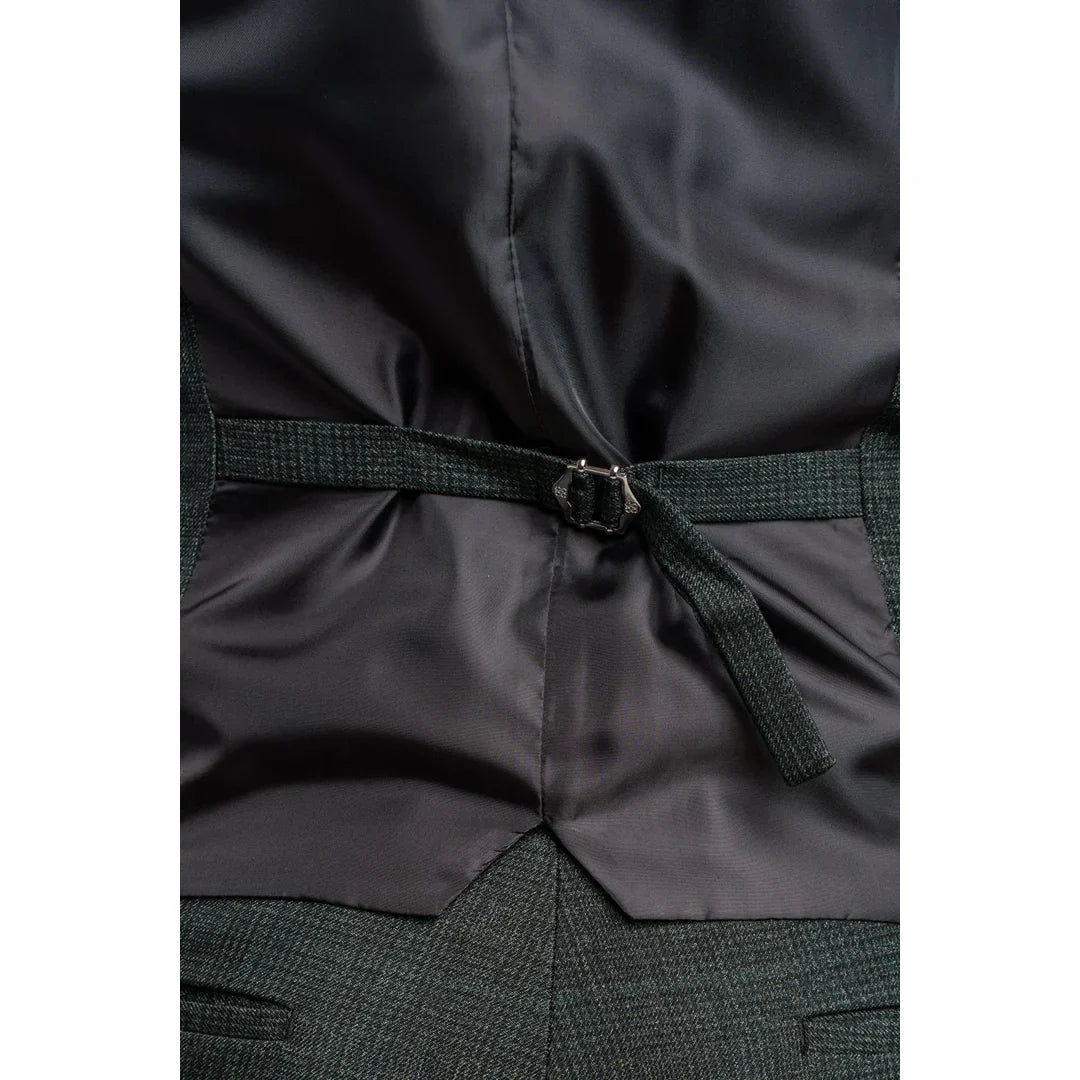 Caridi - Men's Olive Green Tweed Waistcoat