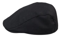 Mens Grandad Baker Flat Black Cap 8 Panel Tweed Vintage Classic Smart Casual 1920s