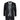Men's Black 3-Piece Wedding Suit with Silver Cravat and Embellished Waistcoat