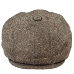 8 Panel Baker Boy Cap Shelby Hat Wool Tweed Classic Brown Razor