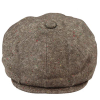 8 Panel Baker Boy Cap Shelby Hat Wool Tweed Classic Brown Razor