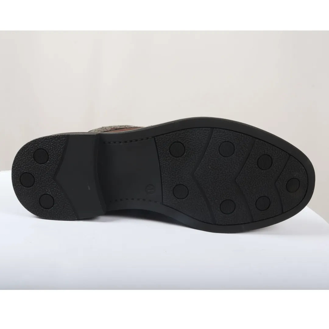 Men's Lace Up Brogue Tan Brown Ankle Boots