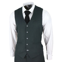 Mens Tweed Olive Green 3 Piece Suit Tailored Fir Classic Vintage 1920s Wedding