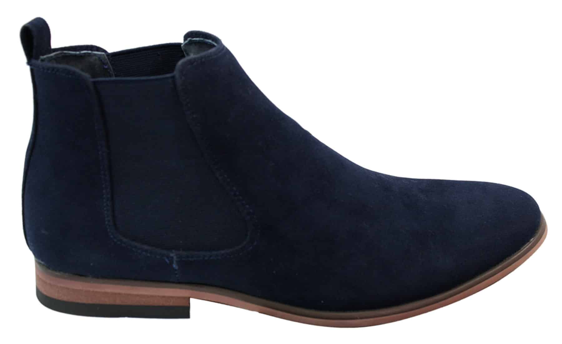 Mens Italian Suede Slip On Ankle Boots Smart Casual Desert Chelsea Dealer