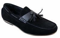 Mens Slip On Leather Inner PU Suede Driving Shoes Tassle Loafers Smart Casual
