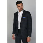 Harvey - Men's Navy Check Blazer