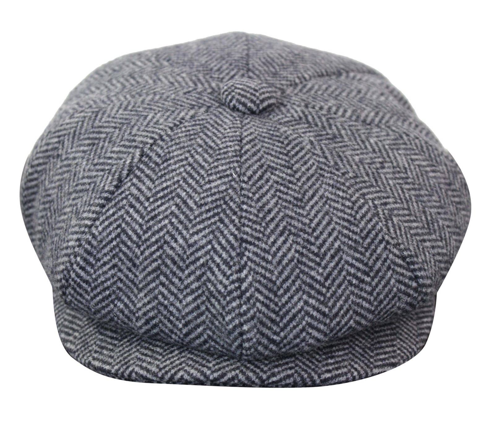 HT6316 - Mens Herringbone Tweed Peaky Blinders Hat