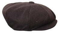 HT6363 - Mens Vintage Tweed Newsboy Peaky Blinders Cap - Brown/Wine
