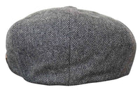 HT6364 - Mens Herringbone Tweed Newsboy Peaky Blinders Hat