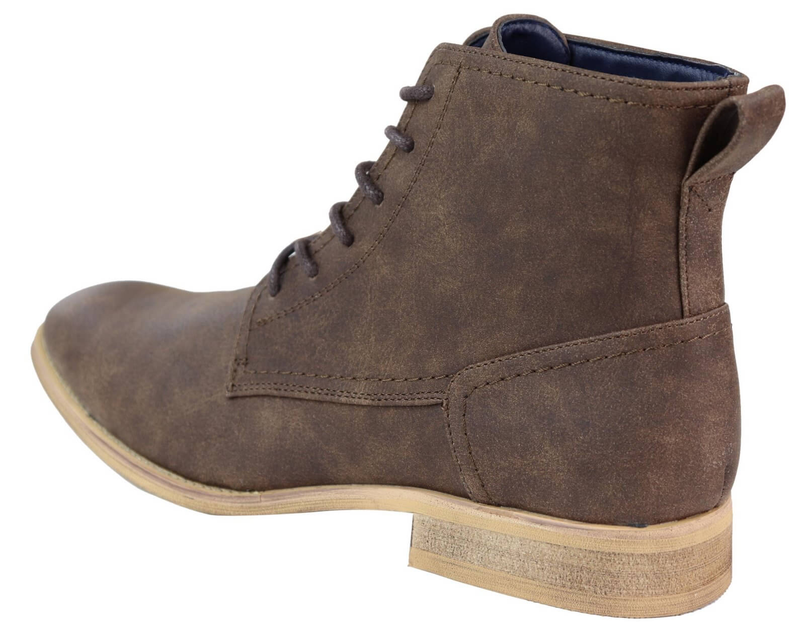 Mens Matt Leather Laced Peaky Blinders Boots