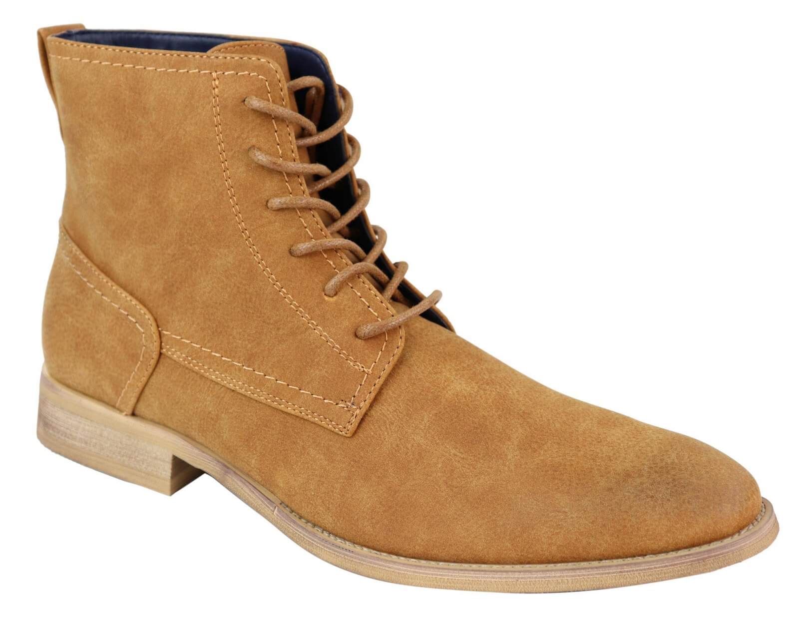 Mens Matt Leather Laced Peaky Blinders Boots