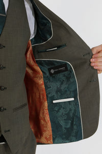 Kurt Men's Sage Green 3-Piece Tailored Fit Suit for Summer Weddings