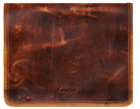 Genuine Leather Laptop Messenger Bag - Up-to 15" - Tan