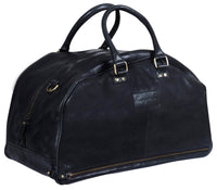 Mens Hand Made Real Leather Travel Bag - Black