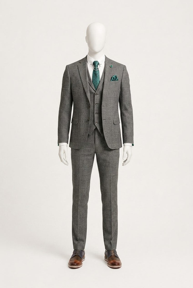 Semi Formal — Grey Check Semi-Formal Groom — photo 1