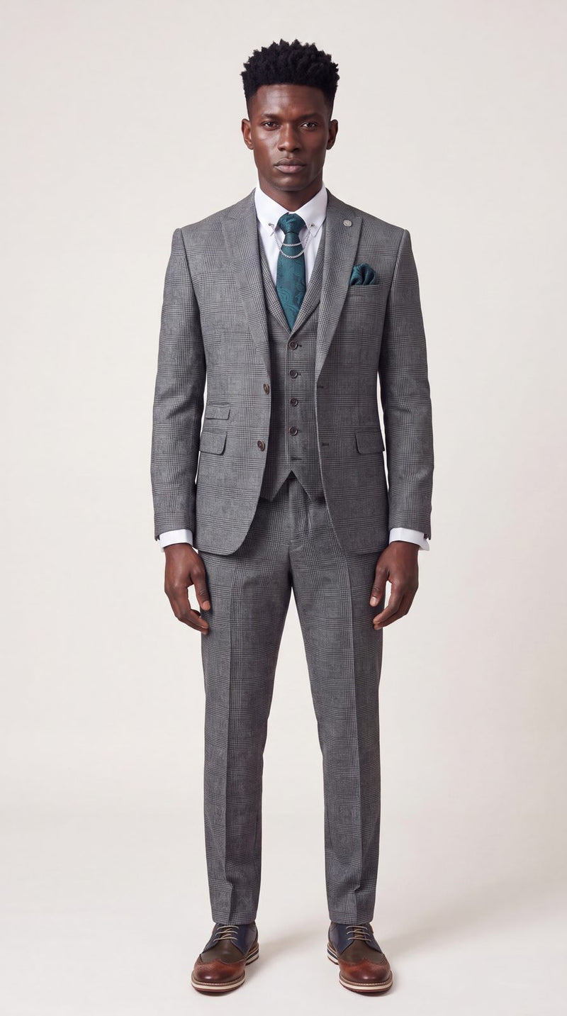 Semi Formal — Grey Check Semi-Formal Groom — photo 2