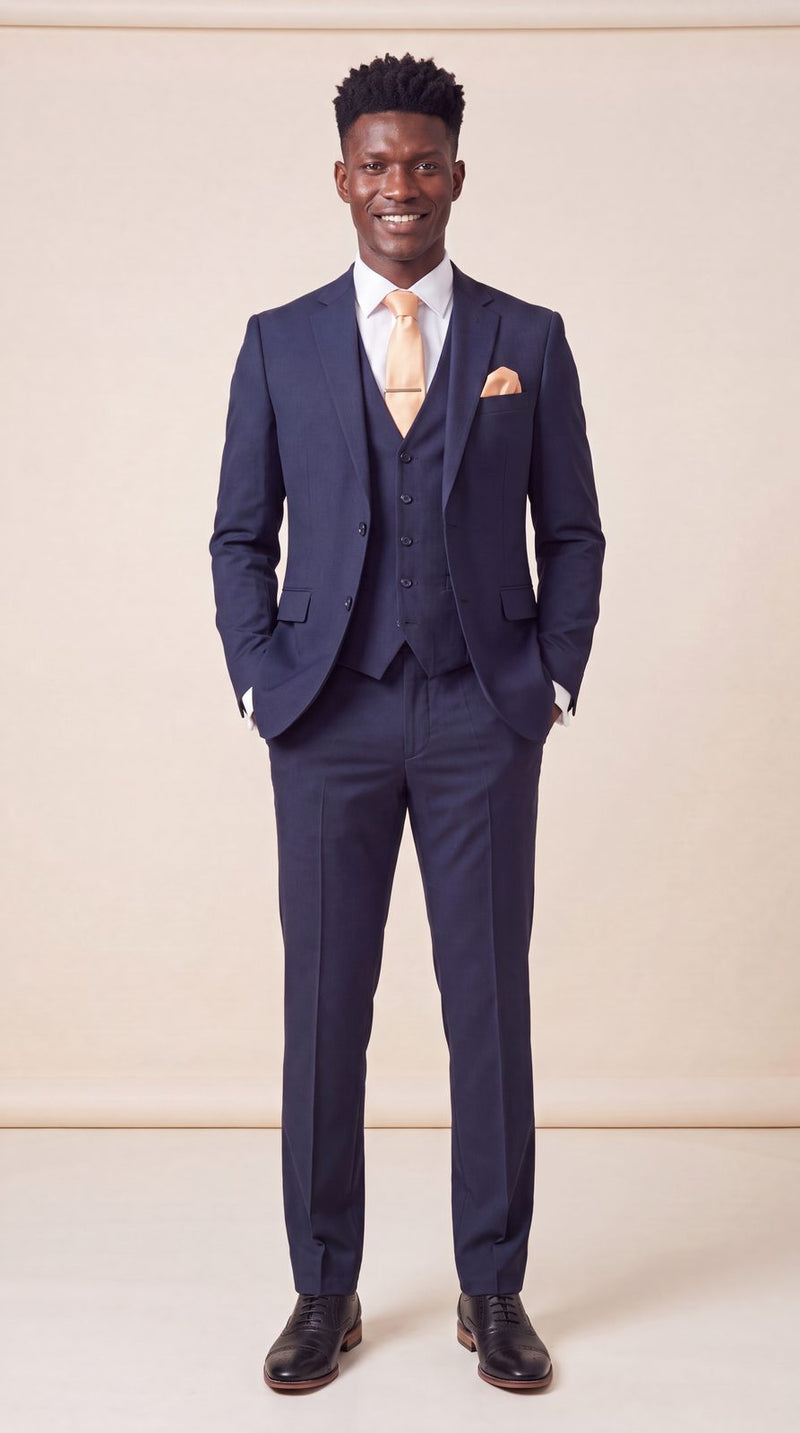 Formal — Navy & Champagne Formal Groom — photo 3