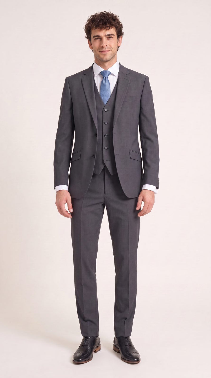 Formal — Charcoal & Light Blue Formal Groom — photo 3