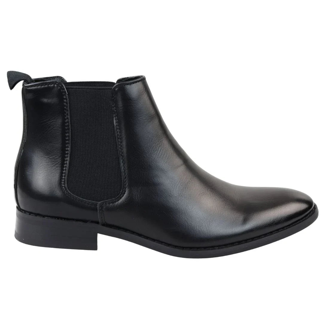 Men's Chelsea Slip On Black Ankle Boots