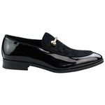 Men's Moccasin Loafers Shoes Leather Black Lined Slip On Velvet Smart Formal Shoe
