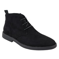 Mens's Chukka Desert Lace Up Black Ankle Boots