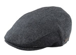 Men's Flat Cap Wool Herringbone Charcoal Tweed Classic 1920s Unisex Del Boy