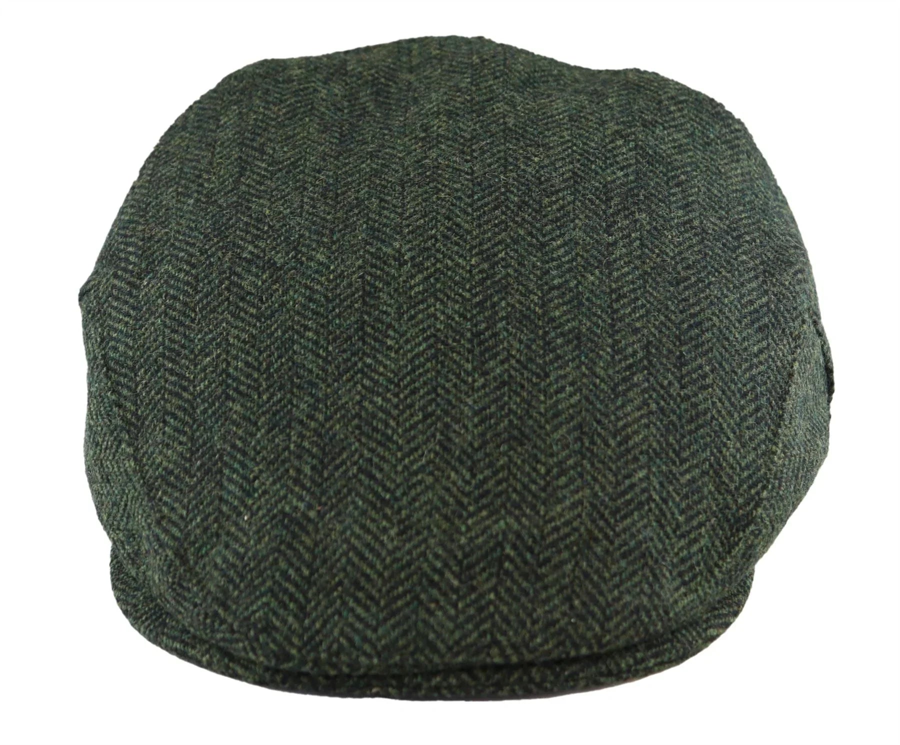 Men's Flat Cap Wool Herringbone Olive Tweed Classic 1920s Unisex Del Boy