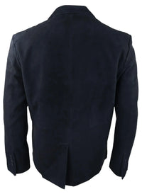 Mens Genuine Suede Blazer Style Jacket Leather Mens Classic VIntage Smart Casual Black