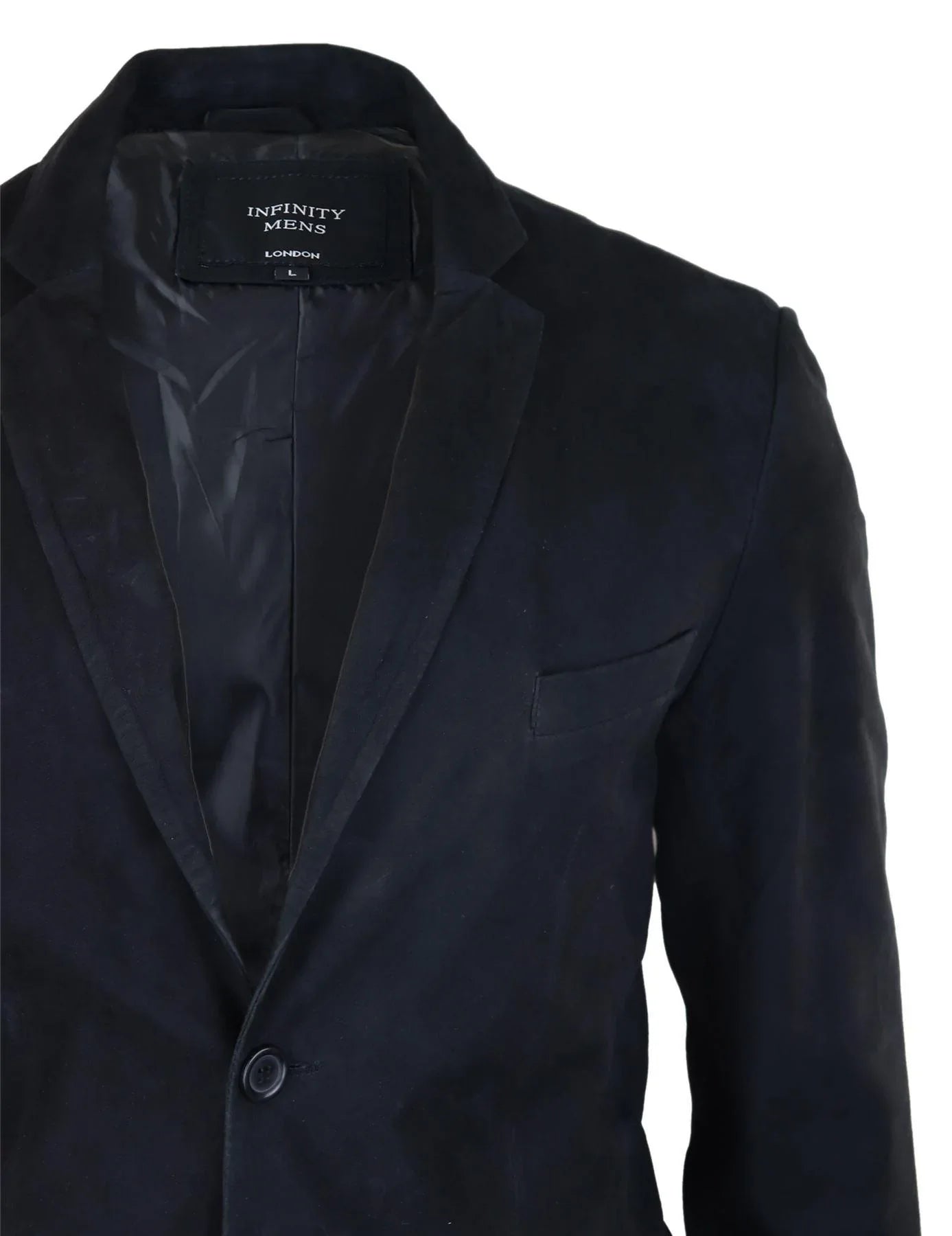 Mens Genuine Suede Blazer Style Jacket Leather Mens Classic VIntage Smart Casual Black
