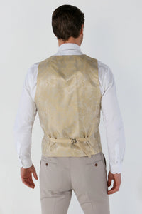 Mayfair - Men's Beige Birdseye Waistcoat