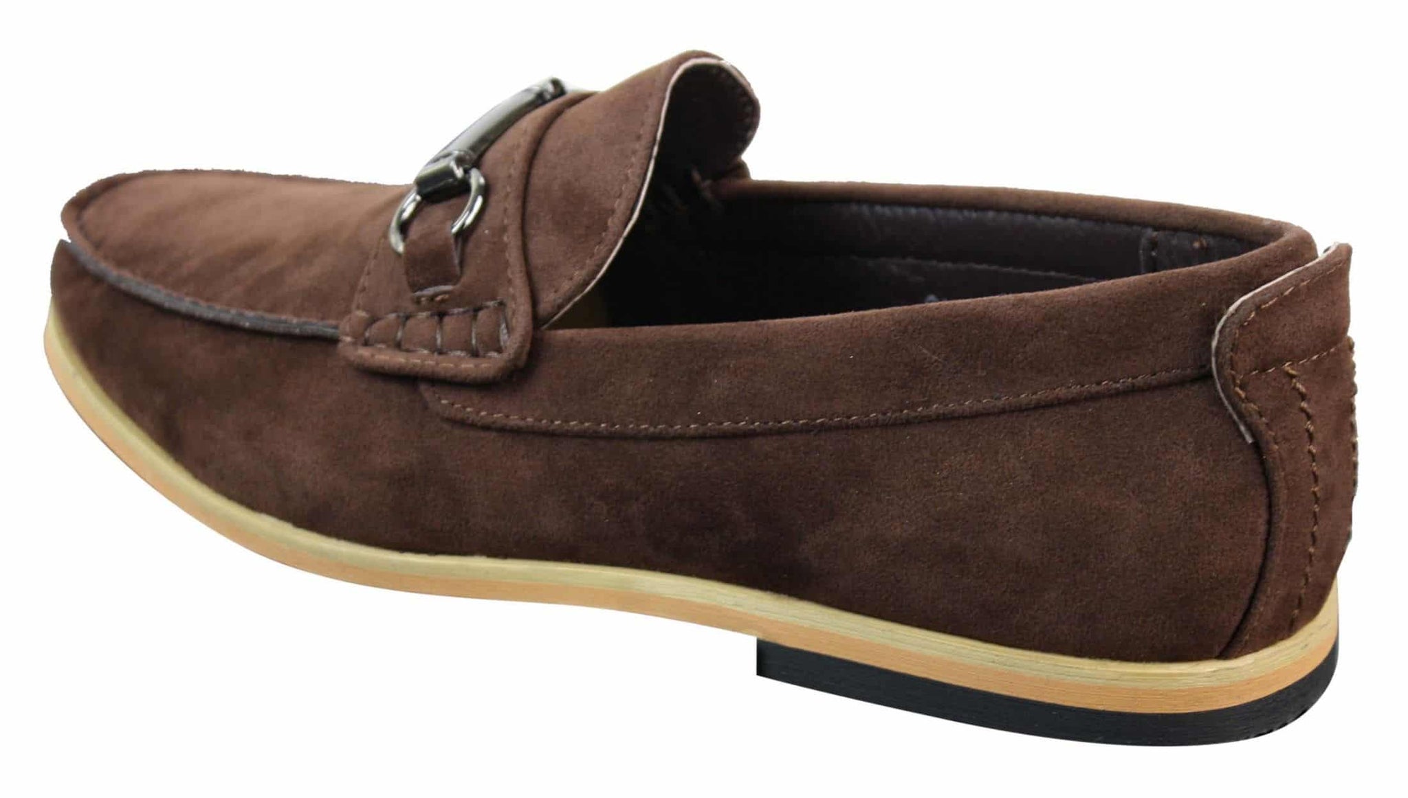 Mens Slip On Buckle Horsebit Driving Shoes Loafers Retro Smart Casual Suede