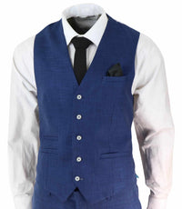 Mens Blue Summer Linen Suit