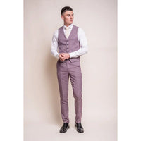 Miami - Men's Pink Slim Fit Summer Waistcoat