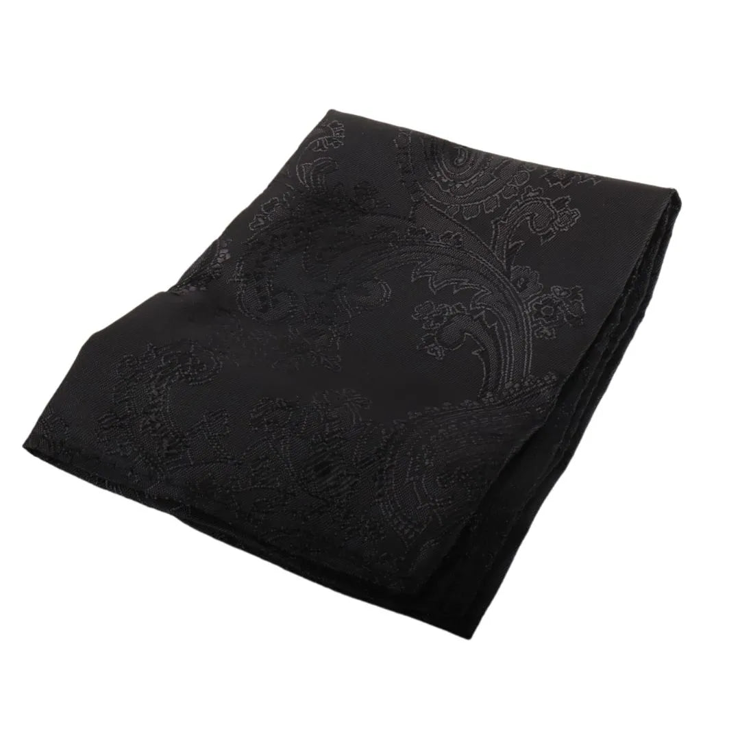 Men's Black Bow Tie Pocket Square Cuff Links Gift Set