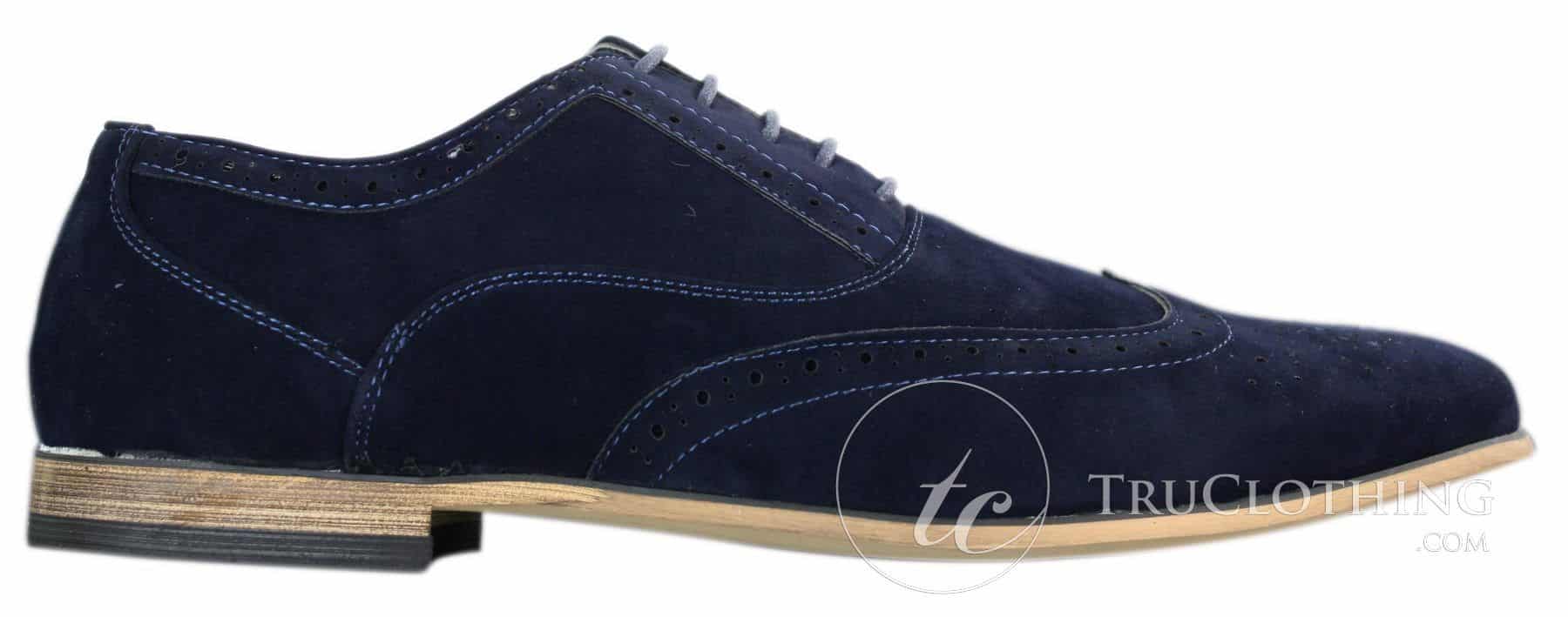 Patron 238 Mens Suede Leather Brogues Smart Casual Red Brown Navy Black Laced Shoes Retro