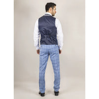 Plowman - Men's Light Blue Checked Waistcoat